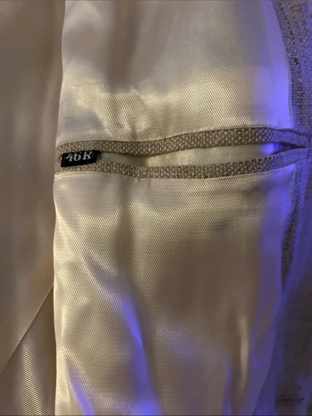 Stunning Savile Row Men's 46R Classic Cream Blazer Linen-Blend Textured Jacket